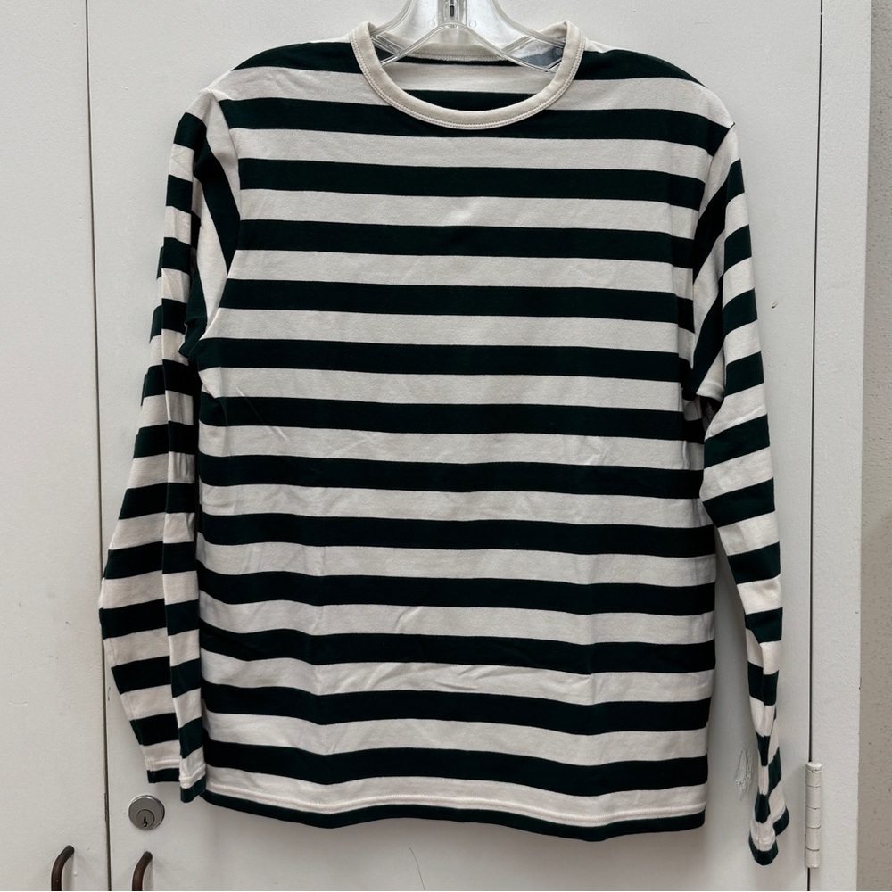 Uniqlo Kids Green and White Striped Shirt Size L